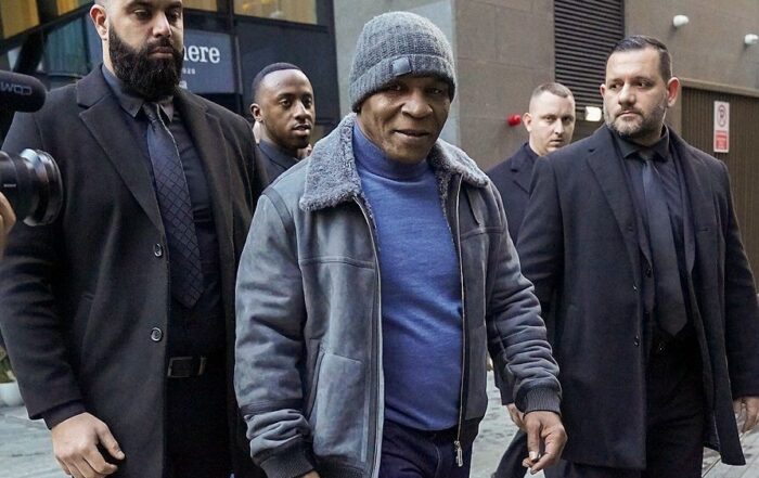 Mike Tyson in Dublin with his close protection team