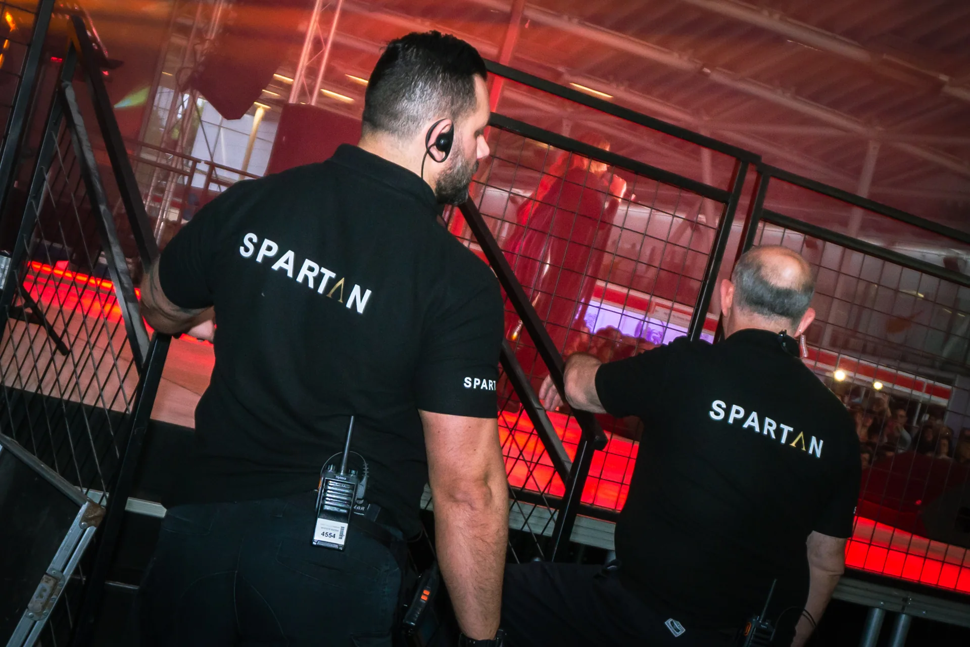 Spartan security officers monitoring access at an event venue
